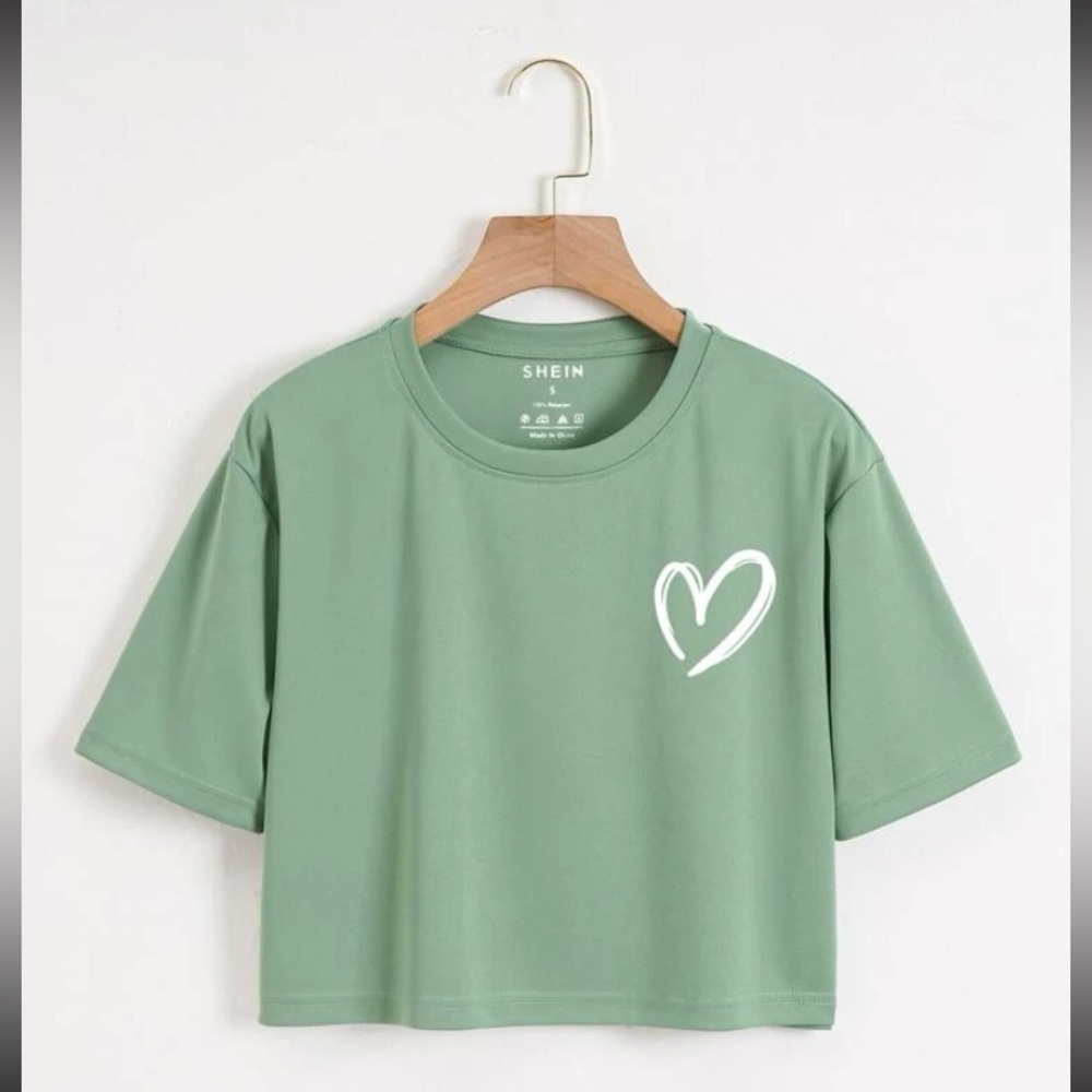 Green crop top